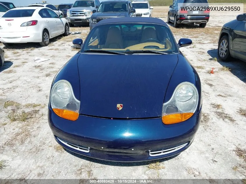 1999 Porsche Boxster VIN: WP0CA2989XU629550 Lot: 40593428