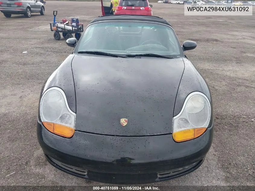 1999 Porsche Boxster VIN: WP0CA2984XU631092 Lot: 40751059