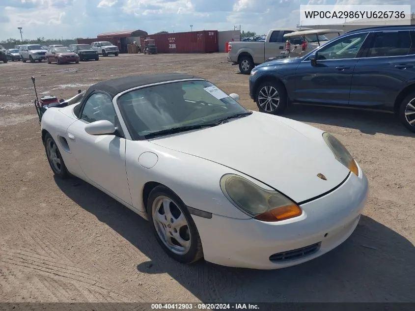 2000 Porsche Boxster VIN: WP0CA2986YU626736 Lot: 40412903