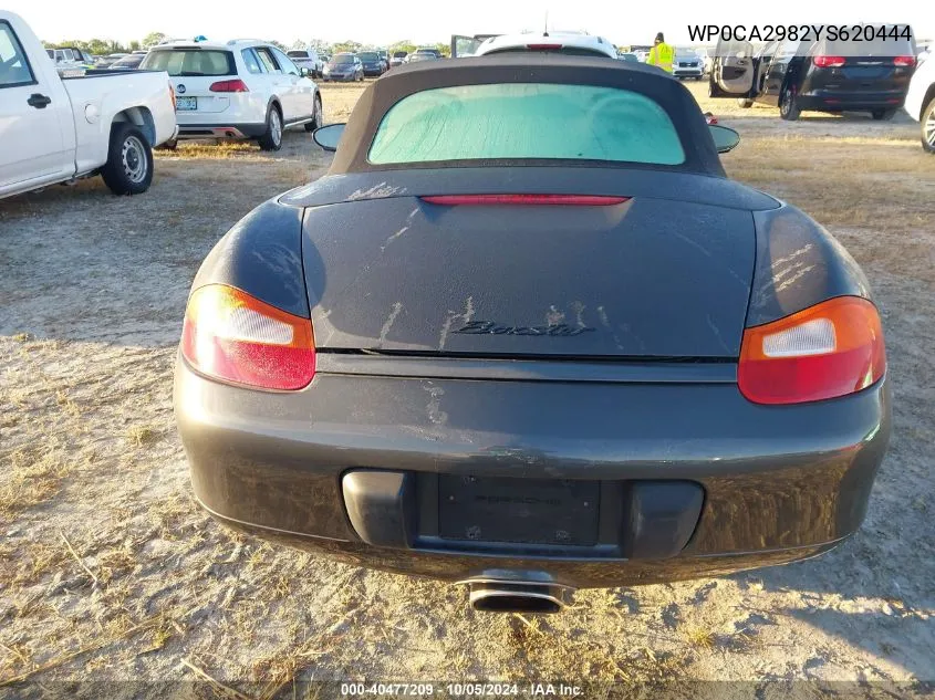 2000 Porsche Boxster VIN: WP0CA2982YS620444 Lot: 40477209