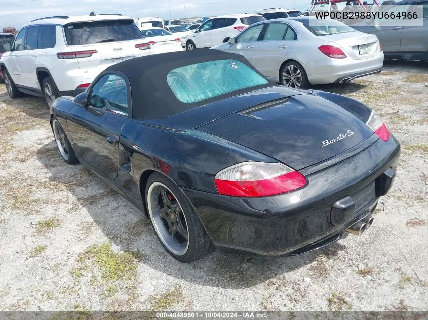 2000 Porsche Boxster S VIN: WP0CB2988YU664966 Lot: 40489561