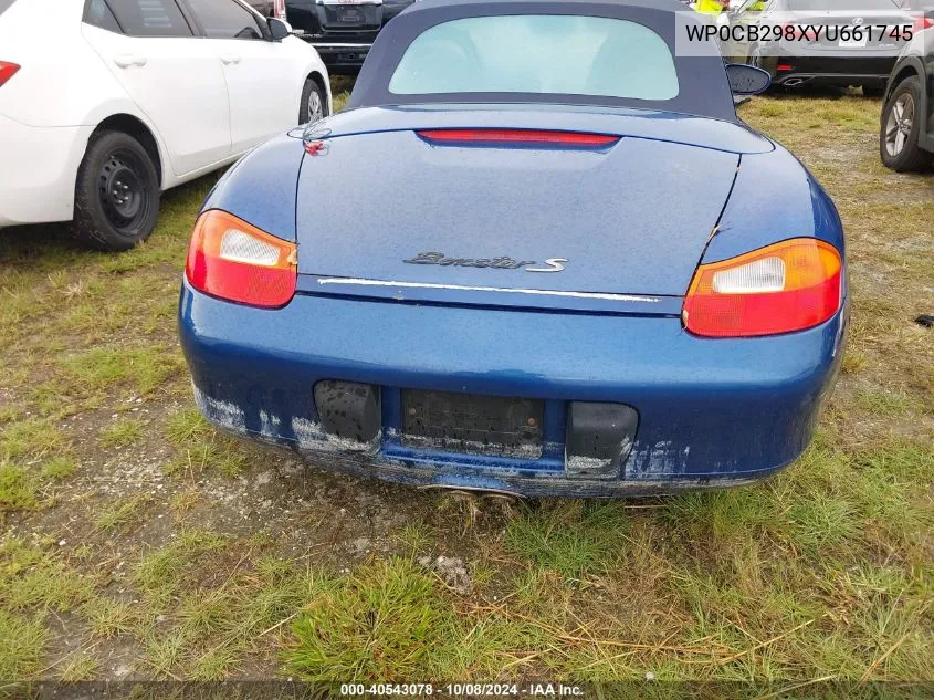 2000 Porsche Boxster S VIN: WP0CB298XYU661745 Lot: 40543078