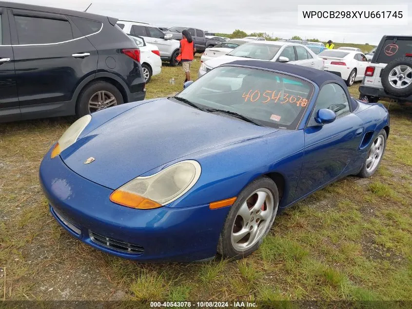 2000 Porsche Boxster S VIN: WP0CB298XYU661745 Lot: 40543078