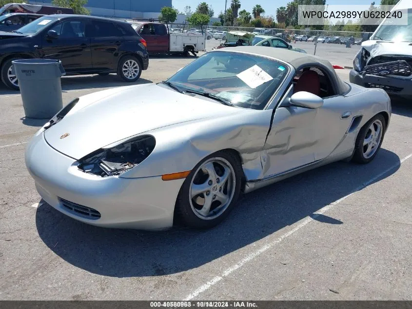 2000 Porsche Boxster VIN: WP0CA2989YU628240 Lot: 40580963