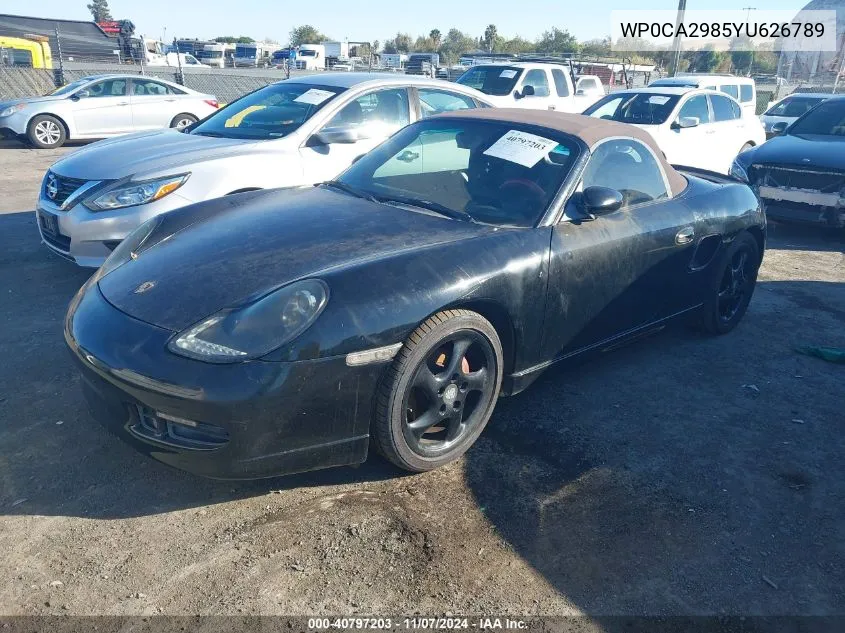 2000 Porsche Boxster VIN: WP0CA2985YU626789 Lot: 40797203