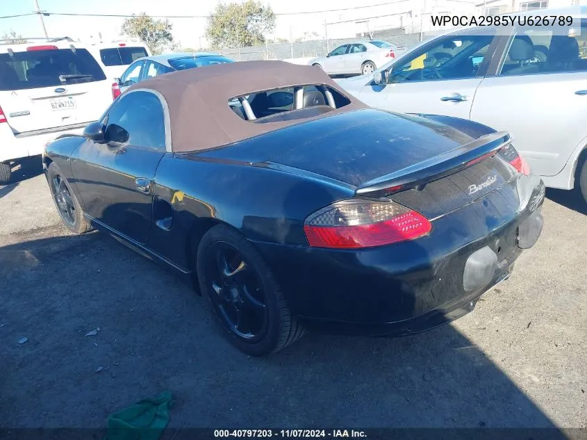 2000 Porsche Boxster VIN: WP0CA2985YU626789 Lot: 40797203