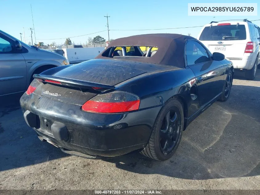 2000 Porsche Boxster VIN: WP0CA2985YU626789 Lot: 40797203