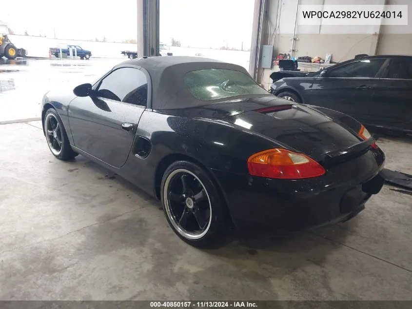 2000 Porsche Boxster VIN: WP0CA2982YU624014 Lot: 40850157