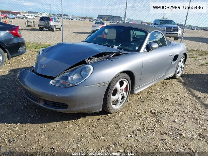 2001 Porsche Boxster S VIN: WP0CB29891U665436 Lot: 12015120