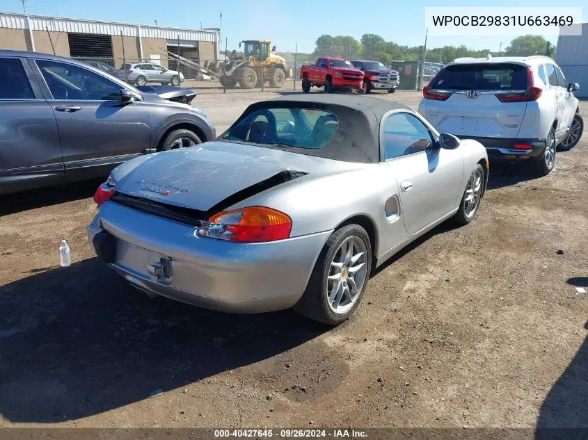 2001 Porsche Boxster S VIN: WP0CB29831U663469 Lot: 40427645