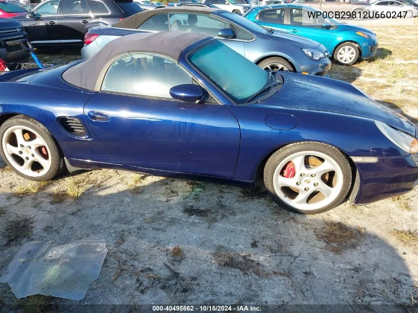 2002 Porsche Boxster S VIN: WP0CB29812U660247 Lot: 40495862