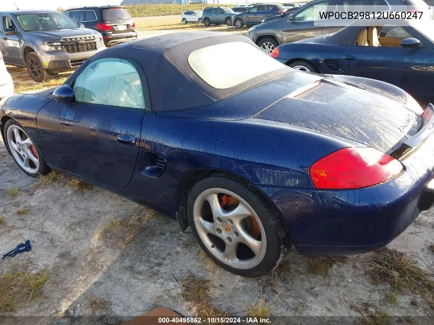 2002 Porsche Boxster S VIN: WP0CB29812U660247 Lot: 40495862