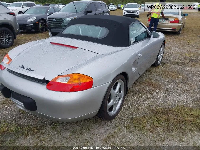 2002 Porsche Boxster VIN: WP0CA29882U621500 Lot: 40505115