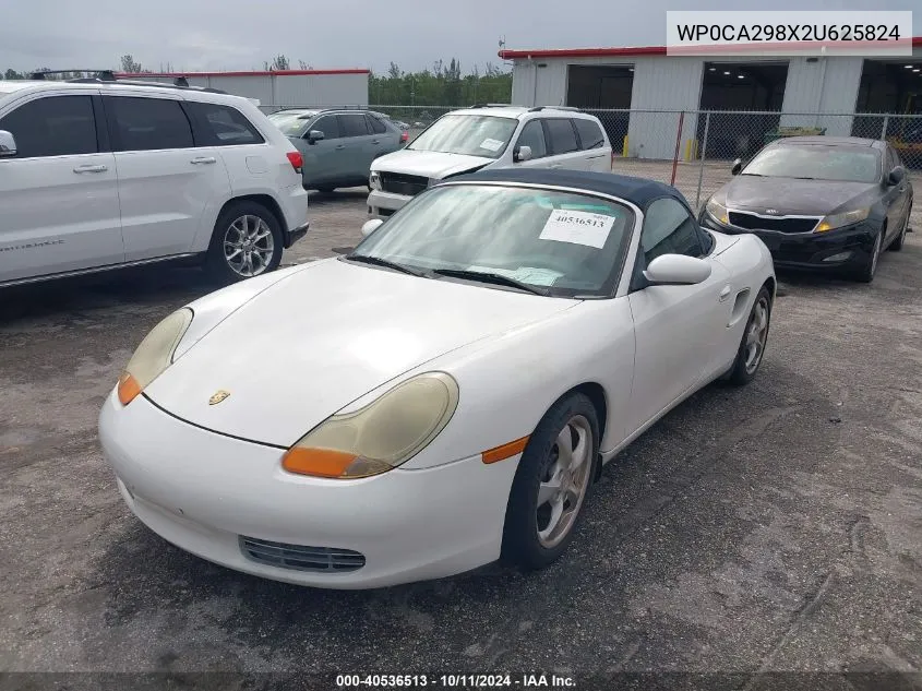 2002 Porsche Boxster VIN: WP0CA298X2U625824 Lot: 40536513