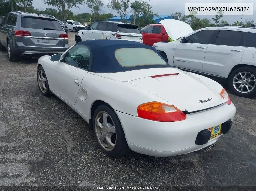 2002 Porsche Boxster VIN: WP0CA298X2U625824 Lot: 40536513