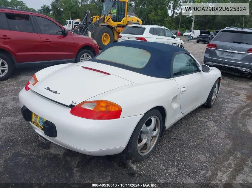 2002 Porsche Boxster VIN: WP0CA298X2U625824 Lot: 40536513