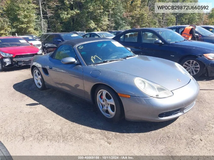 2002 Porsche Boxster S VIN: WP0CB29872U660592 Lot: 40569158