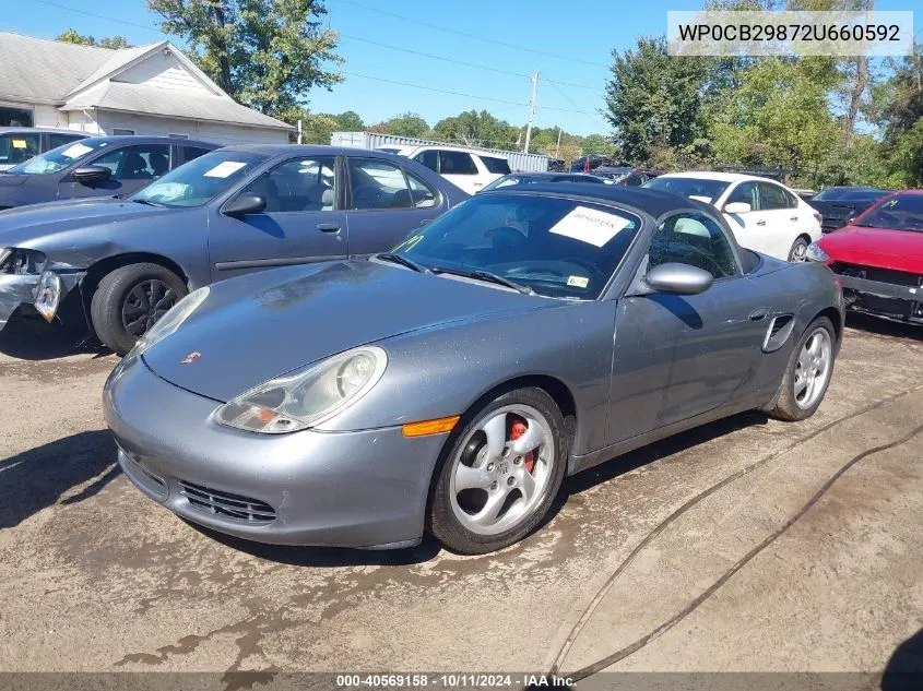 2002 Porsche Boxster S VIN: WP0CB29872U660592 Lot: 40569158