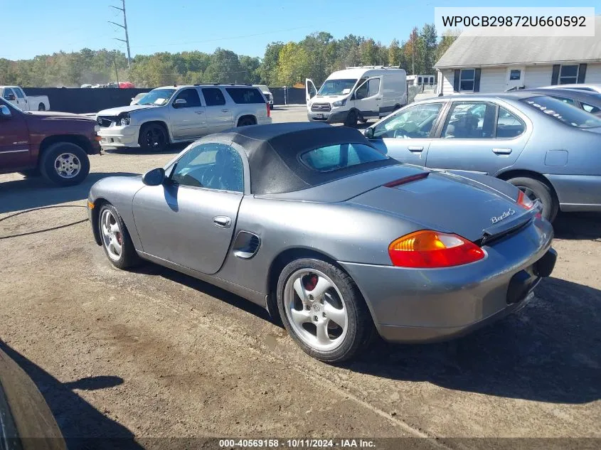 2002 Porsche Boxster S VIN: WP0CB29872U660592 Lot: 40569158