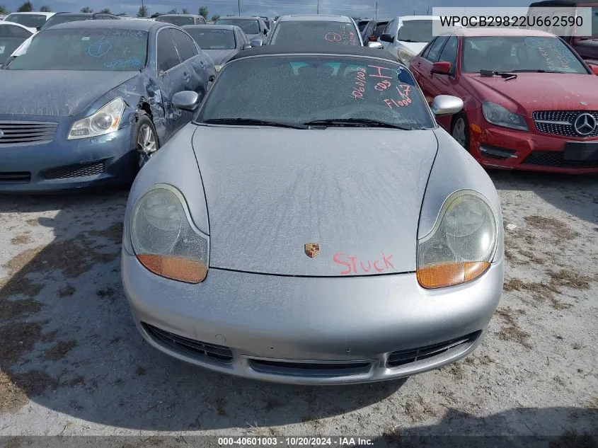 2002 Porsche Boxster S VIN: WP0CB29822U662590 Lot: 40601003