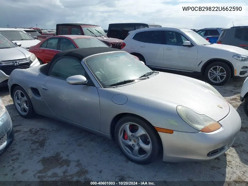 2002 Porsche Boxster S VIN: WP0CB29822U662590 Lot: 40601003