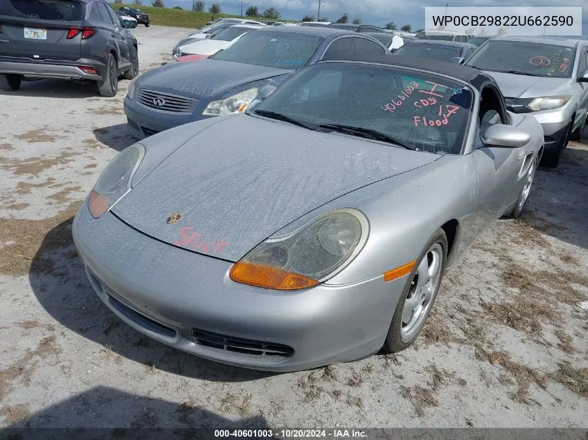 2002 Porsche Boxster S VIN: WP0CB29822U662590 Lot: 40601003