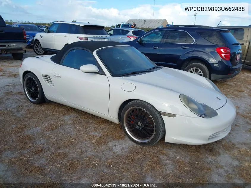 2003 Porsche Boxster S VIN: WP0CB29893U662488 Lot: 40642139