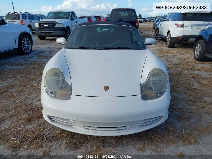 2003 Porsche Boxster S VIN: WP0CB29893U662488 Lot: 40642139