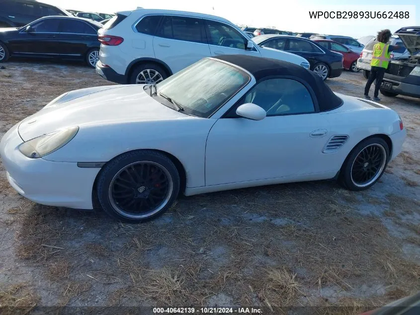 2003 Porsche Boxster S VIN: WP0CB29893U662488 Lot: 40642139