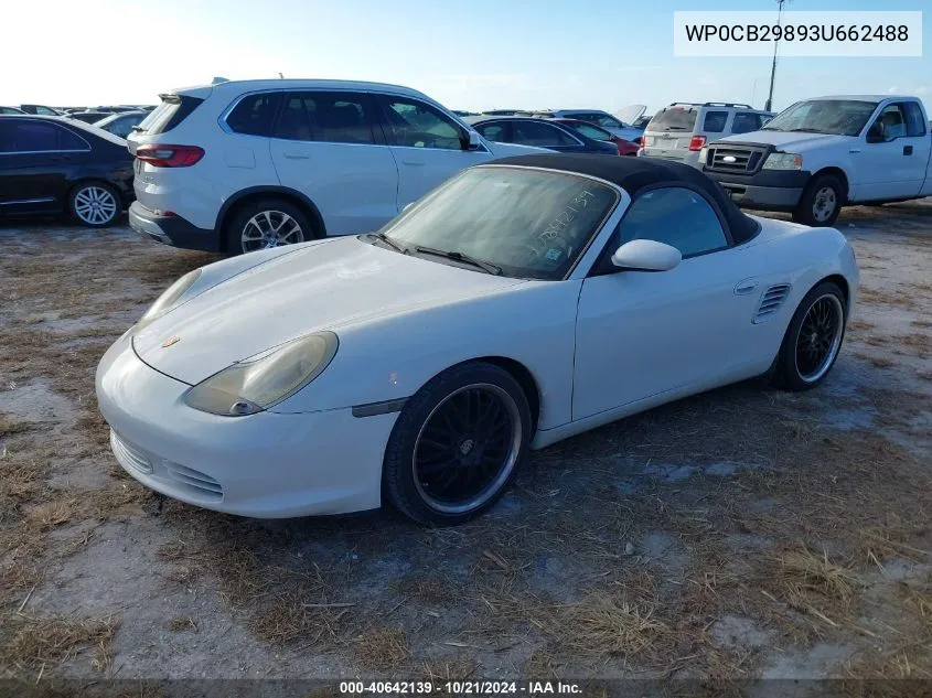 2003 Porsche Boxster S VIN: WP0CB29893U662488 Lot: 40642139