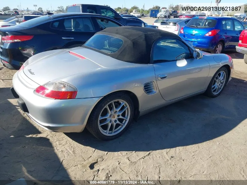 2003 Porsche Boxster VIN: WP0CA29813U621887 Lot: 40861779