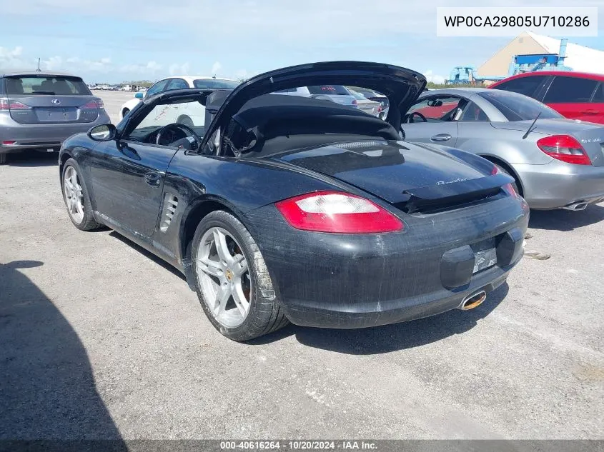 2005 Porsche Boxster VIN: WP0CA29805U710286 Lot: 40616264