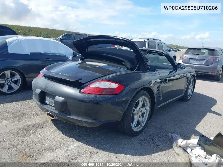 2005 Porsche Boxster VIN: WP0CA29805U710286 Lot: 40616264