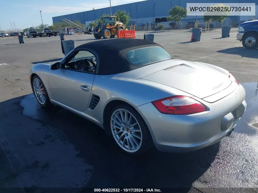 2005 Porsche Boxster S VIN: WP0CB29825U730441 Lot: 40622532