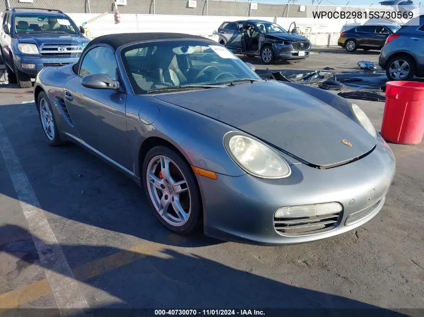 2005 Porsche Boxster S VIN: WP0CB29815S730569 Lot: 40730070