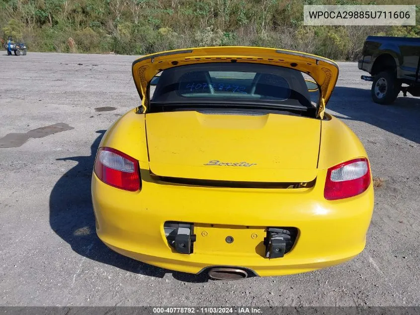 2005 Porsche Boxster VIN: WP0CA29885U711606 Lot: 40778792