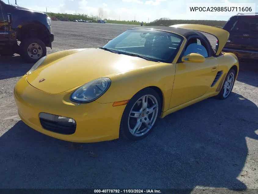 2005 Porsche Boxster VIN: WP0CA29885U711606 Lot: 40778792