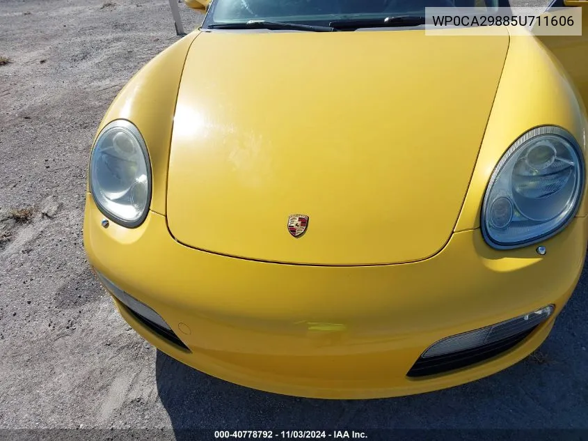 2005 Porsche Boxster VIN: WP0CA29885U711606 Lot: 40778792