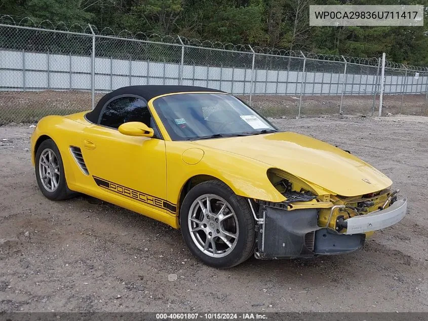 2006 Porsche Boxster VIN: WP0CA29836U711417 Lot: 40601807