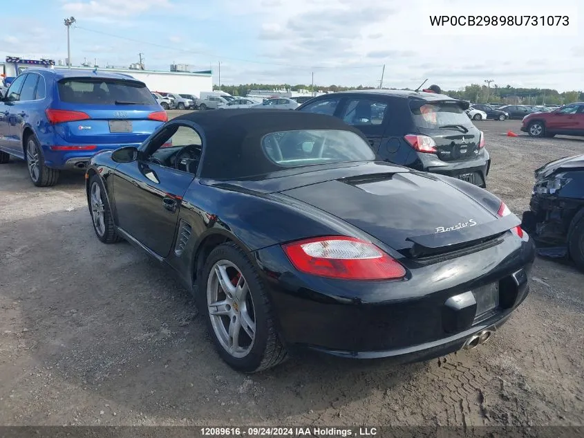 2008 Porsche Boxster VIN: WP0CB29898U731073 Lot: 12089616