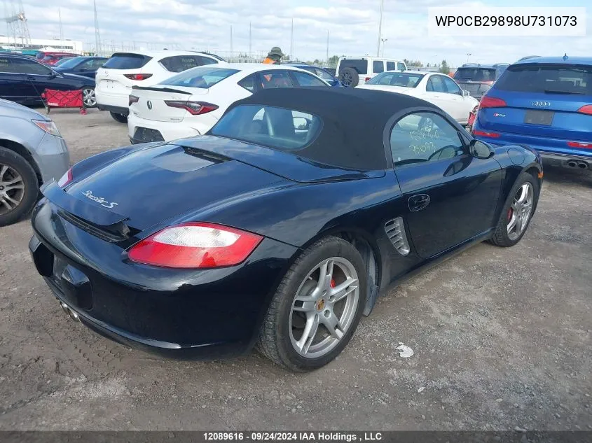 2008 Porsche Boxster VIN: WP0CB29898U731073 Lot: 12089616