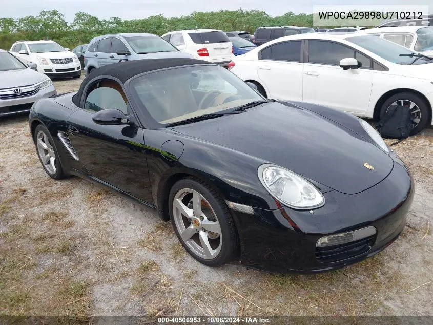 2008 Porsche Boxster VIN: WP0CA29898U710212 Lot: 40506953