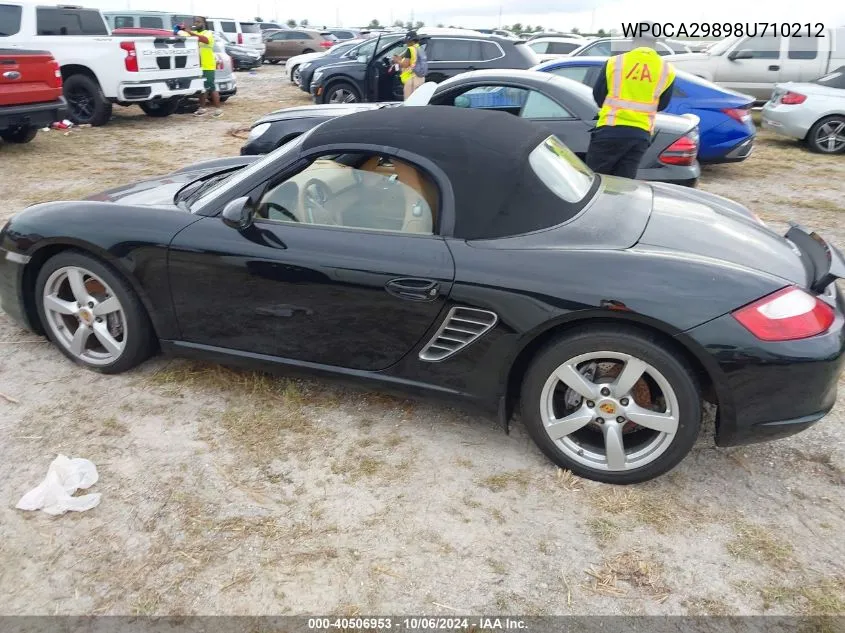 2008 Porsche Boxster VIN: WP0CA29898U710212 Lot: 40506953