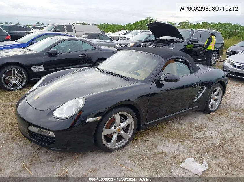 2008 Porsche Boxster VIN: WP0CA29898U710212 Lot: 40506953