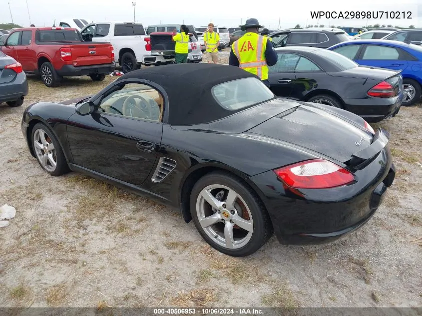 2008 Porsche Boxster VIN: WP0CA29898U710212 Lot: 40506953