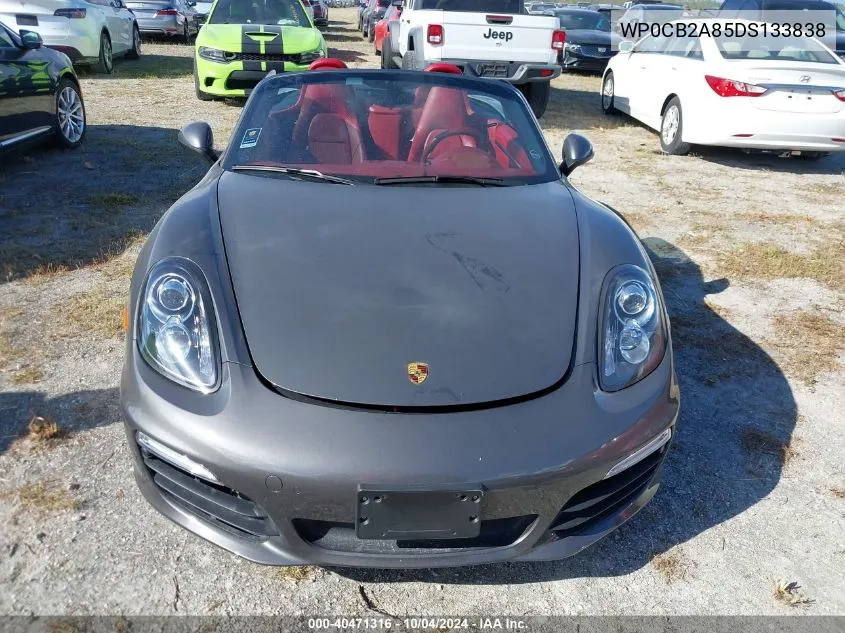 2013 Porsche Boxster S VIN: WP0CB2A85DS133838 Lot: 40471316