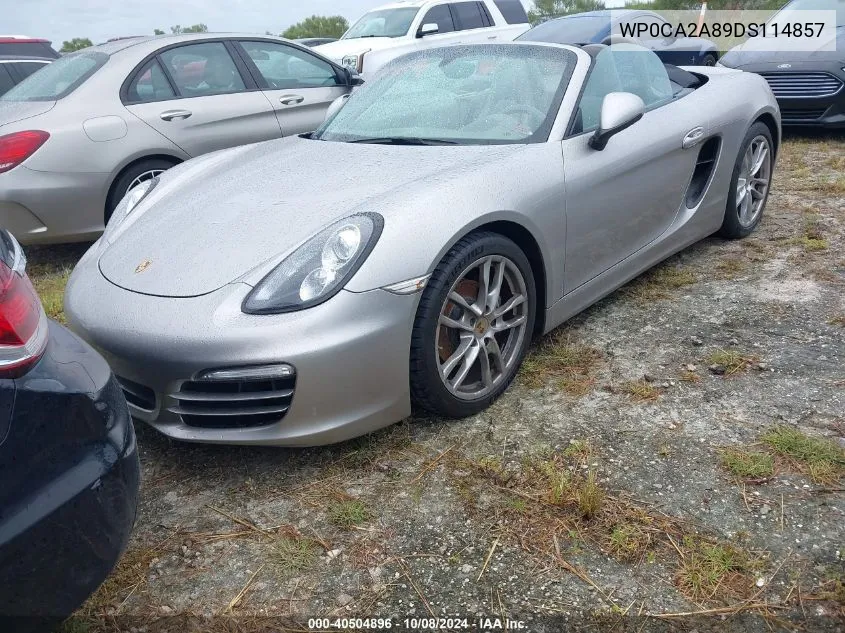 2013 Porsche Boxster VIN: WP0CA2A89DS114857 Lot: 40504896