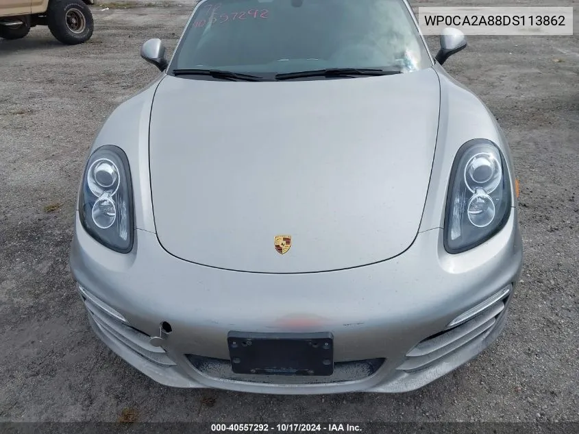 2013 Porsche Boxster VIN: WP0CA2A88DS113862 Lot: 40557292