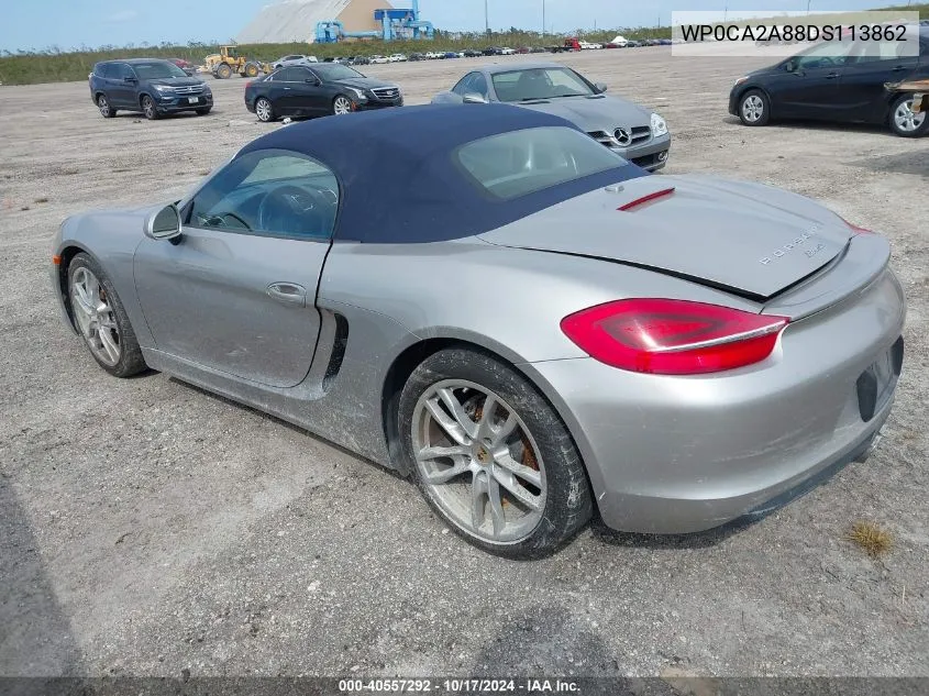 2013 Porsche Boxster VIN: WP0CA2A88DS113862 Lot: 40557292