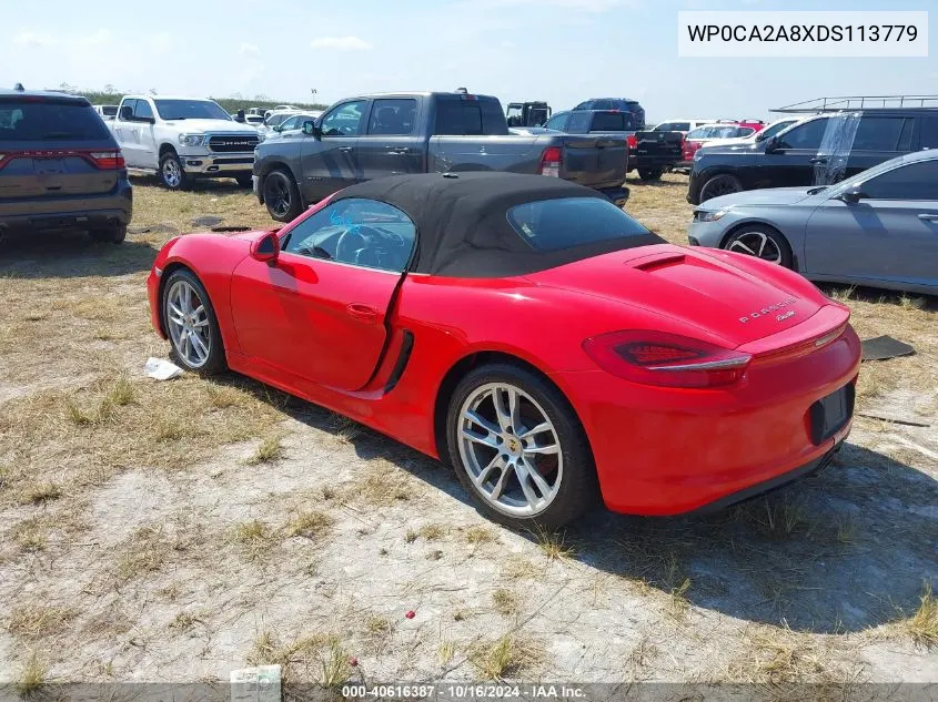 2013 Porsche Boxster VIN: WP0CA2A8XDS113779 Lot: 40616387